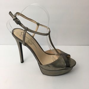 Jessica Simpson Carys Silver Sandals US 8.5M